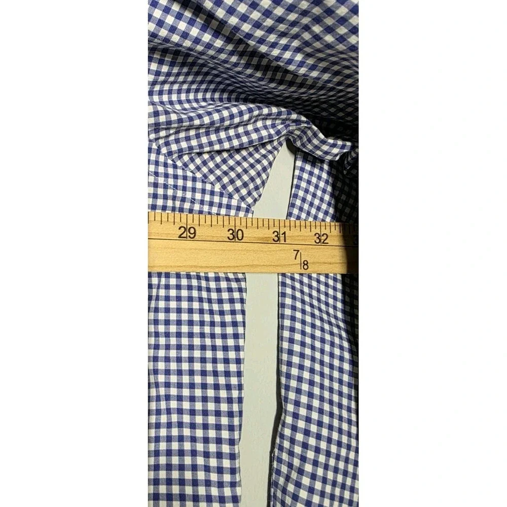 Polo Ralph Lauren Shirt Mens 2XL Blue White Gingham Button Down Big Tall Stretch